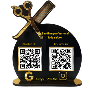 2 QR Salon Standee For hair dressers, salon, makeovers and Beauty Parlor