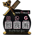 Easetap Premium Smart Standee for Salons & Beauty Parlors 3 QR Codes  with Rose Gold icons