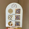 3 QR STANDEE WITH SHINNING GOLDEN ICONS