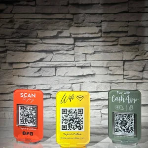 SINGLE QR STANDEE | FACEBOOK | INSTAGRAM | WHATSAPP | WIFI