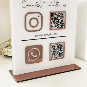 2 Qr Personalized Social Media Business  Standee Instagram Facebook WhatsApp QR Code Social Media
