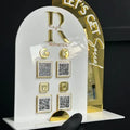 PREMIUM 4 QR STANDEE WITH  GOLDEN MIRROR BACK