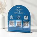 3 QR Dental Standee Custom Shape Blue
