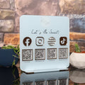 Multi QR code Standee Silver Icon light Blue Color  | Payment  | Custom Logo  | Payment Method and Social Media 4 Qr